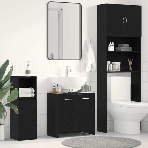 vidaXL Wastafelmeubel 60x33x60 cm spaanplaat zwart, Huis en Inrichting, Badkamer | Badkamermeubels, Nieuw, Verzenden