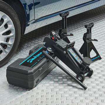 Datona Autokrik 2 ton + assteunen 2 ton - Datona - Zwart, Ophalen of Verzenden