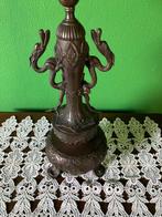 unbekannt - Olielamp - Koud geverfd brons, Opaline glas -