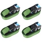 vidaXL Spanbanden 4 st 800 daN 6 m groen, Doe-het-zelf en Bouw, Verzenden, Nieuw