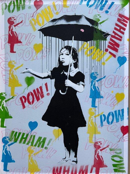Koen Betjes (1992) - Banksy Series: Umbrella Girl in the, Antiek en Kunst, Kunst | Designobjecten
