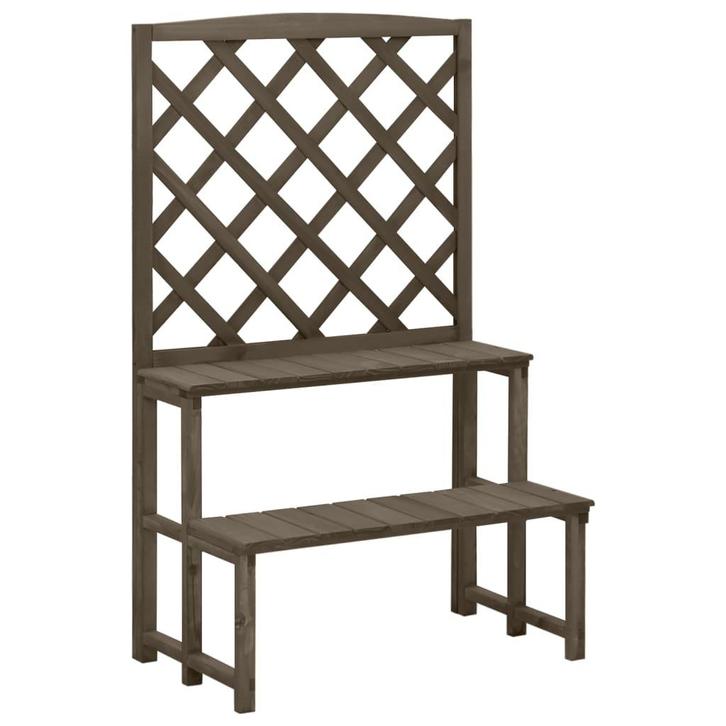 vidaXL Plantenrek met latwerk 70x42x115 cm massief vurenhout, Tuin en Terras, Bloembakken en Plantenbakken, Nieuw, Verzenden