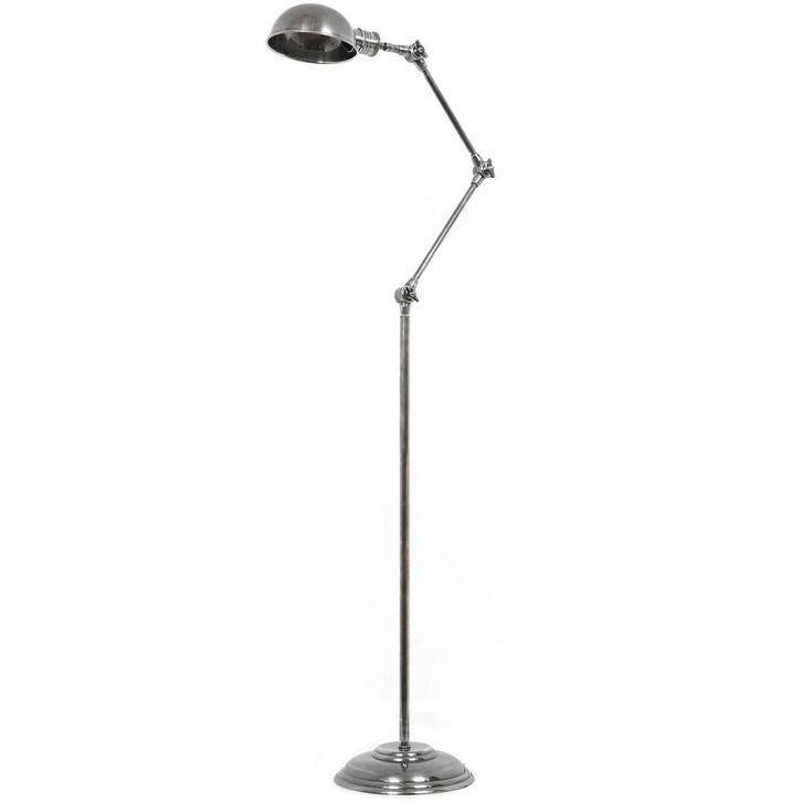 Staande lampen Messing Vloerlamp Nova Antiek Zilver, Huis en Inrichting, Lampen | Vloerlampen, Verzenden