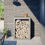 vidaXL Haardhoutrek 60x40x80 cm roestvrij staal, Tuin en Terras, Brandhout, Verzenden