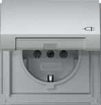 Gira TX44 IP44 Aluminium Stopcontact Met Scharnierende, Doe-het-zelf en Bouw, Verzenden, Nieuw