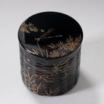 Theekist van lakwerk met bamboeweving en libellen Makie door