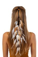 Hoofdband Veren Wit Beige Bruin Ibiza Hippie Indiaan Haarban, Kleding | Dames, Ophalen of Verzenden, Nieuw