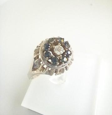 Bague tendance - 14 carats Or blanc Diamant (Naturelle) -