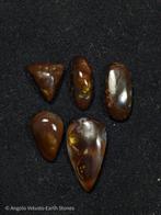 28,25 ct - Zeldzame en echte Mexicaanse vuuragaat cabochons