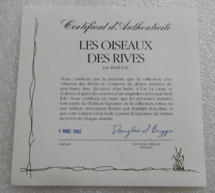 Franklin Porcelain - Basil Ede - Wandbord (9) - Les Oiseaux, Antiek en Kunst, Curiosa en Brocante