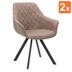 Stoelen | TITAN DIAMOND | Microvezel/Metaal | Mocca |, Verzenden, Nieuw in verpakking