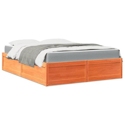 vidaXL Bed met matras massief grenenhout wasbruin 160x200 cm, Maison & Meubles, Chambre à coucher | Lits, Envoi