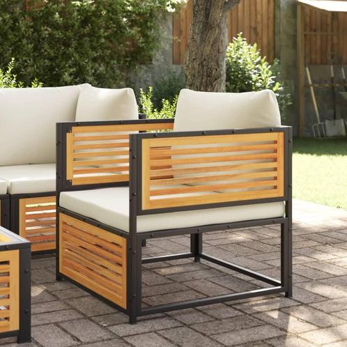 vidaXL Tuinstoel met kussens massief acaciahout, Tuin en Terras, Tuinsets en Loungesets, Nieuw, Verzenden
