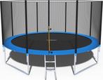 Trampoline - 374 cm - met net & ladder - blauw, Ophalen of Verzenden, Nieuw