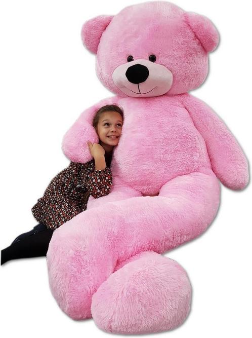 Super goed gevulde roze teddybeer 2,2 meter - Voor jarenl..., Kinderen en Baby's, Speelgoed | Knuffels en Pluche, Nieuw, Beer
