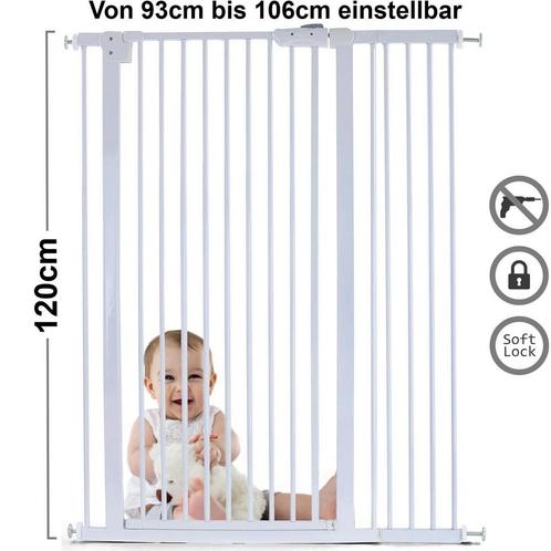 Traphek 93-106cm - verstelbaar - wit - 120cm hoog, Kinderen en Baby's, Traphekjes, Nieuw, Ophalen of Verzenden