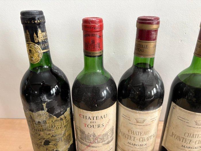 1974 Chateau des Tours, 1970 x 2 Chateau Pontet-Chappaz,, Verzamelen, Wijnen