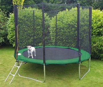 Trampoline 366 cm met elastische springmat en randafdekki..., Ophalen of Verzenden
