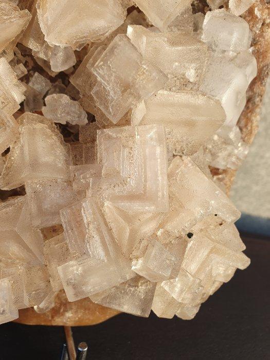 Oud zeldzaam groot haliet met perfecte kubische kristallen,, Verzamelen, Mineralen en Fossielen