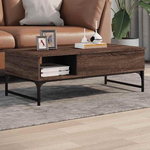 vidaXL Salontafel 100x50x35 cm bewerkt hout en metaal bruin, Huis en Inrichting, Tafels | Salontafels, Nieuw, Verzenden