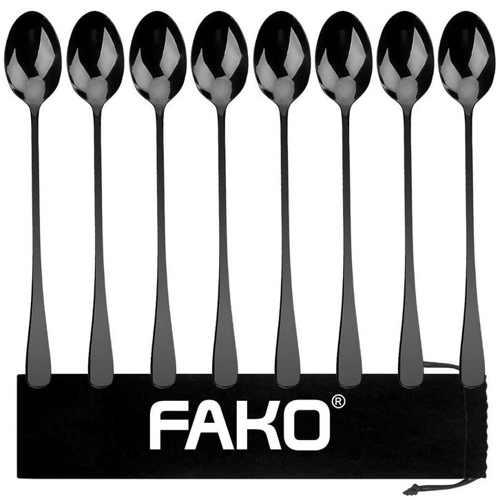 Fako Bijoux - 8 Lange Lepels - Latte Macchiato - Longdrink -, Huis en Inrichting, Keuken | Bestek, Verzenden