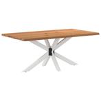 vidaXL Eettafel rechthoekig 180x100x74 cm massief eikenhout, Huis en Inrichting, Tafels | Eettafels, Verzenden, Nieuw