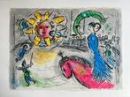 Marc Chagall (1887-1985) - Soleil au cheval rouge, Antiek en Kunst
