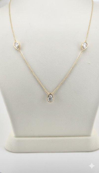 Halsketting - 14 karaat Geel goud - 2.25ct. tw. Diamant, Handtassen en Accessoires, Kettingen