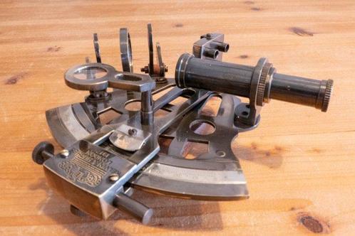 Sextant - Hout, Messing - mikrometer Sextant Messing antik-, Antiek en Kunst, Curiosa en Brocante