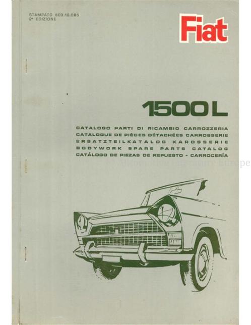 1965 FIAT 1500 L CARROSSERIE ONDERDELENHANDBOEK, Auto diversen, Handleidingen en Instructieboekjes