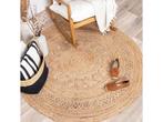 Fraai - Jute vloerkleed - Rond 150cm - Natuurlijk bruin, Huis en Inrichting, Verzenden, Nieuw