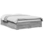 vidaXL Cadre de lit et tiroirs sonoma gris 120x200cm, Maison & Meubles, Chambre à coucher | Lits, Neuf, Verzenden
