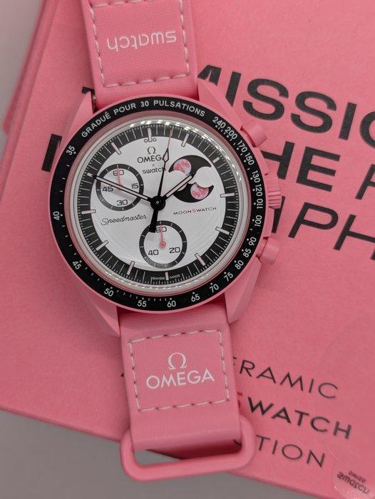 Swatch - Mission to the Pink Moonphase - Sans Prix de, Handtassen en Accessoires, Horloges | Heren