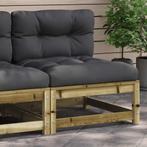 vidaXL Tuinbank zonder armleuningen met kussens hout, Tuin en Terras, Verzenden, Nieuw