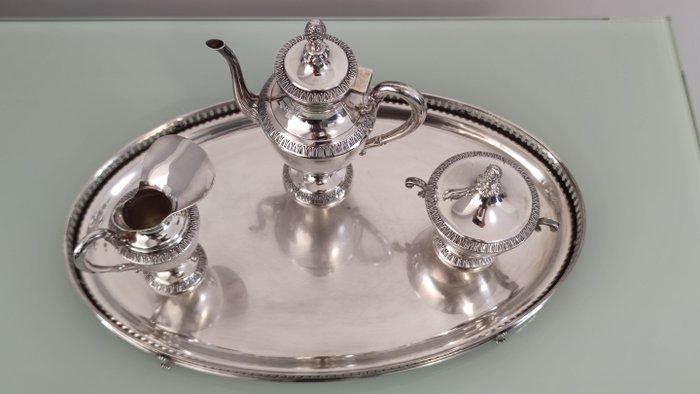 Koffie- en theeservies (4) - .800 zilver, Antiek en Kunst, Antiek | Zilver en Goud