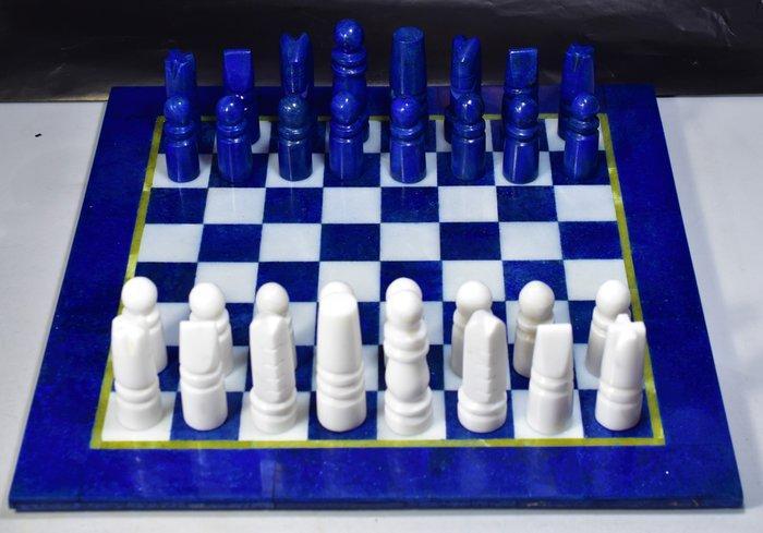 Lapis Lazuli Schaakbordspel - Hoogte: 13 mm - Breedte: 300, Collections, Minéraux & Fossiles