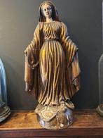 Houten Beeld - Madonna Maagd Maria - 66 cm - Antiek - Eik -, Antiek en Kunst