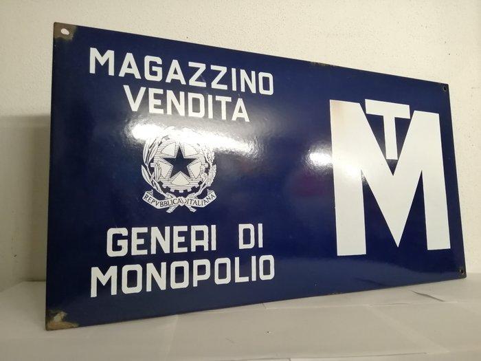 Emaille bord - Generi di Monopolio - Republiek Italië -, Antiek en Kunst, Antiek | Wandborden en Tegels