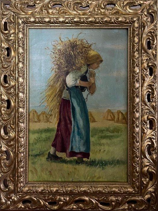 Europese school (XIX) - Contadina, Antiek en Kunst, Kunst | Schilderijen | Klassiek