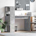 vidaXL Bureau met plank Betongrijs 113 x 54 x 120 cm Bewerkt, Verzenden, Nieuw
