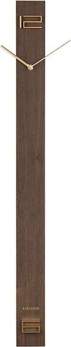 Wandklok Discreet Long - Donker Hout - 90x7,7cm, Huis en Inrichting, Woonaccessoires | Klokken, Verzenden, Zo goed als nieuw