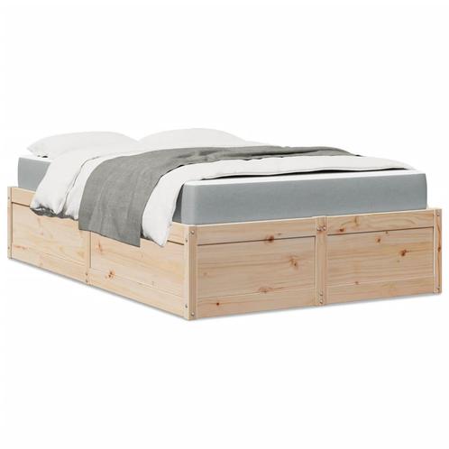 vidaXL Bed met matras massief grenenhout 120x200 cm, Huis en Inrichting, Slaapkamer | Bedden, Nieuw, Verzenden