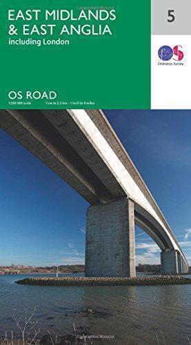 OS Road Map 5 East Midlands & East Anglia, Ordnance Survey, Boeken, Overige Boeken, Gelezen, Verzenden