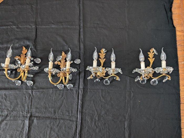 Wandlamp (4) - Kristal - Twee kopieën., Antiquités & Art, Antiquités | Autres Antiquités