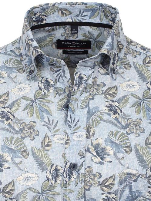 Casa Moda Gebloemd Linnen Overhemd Button Down Boord, Kleding | Heren, T-shirts, Verzenden