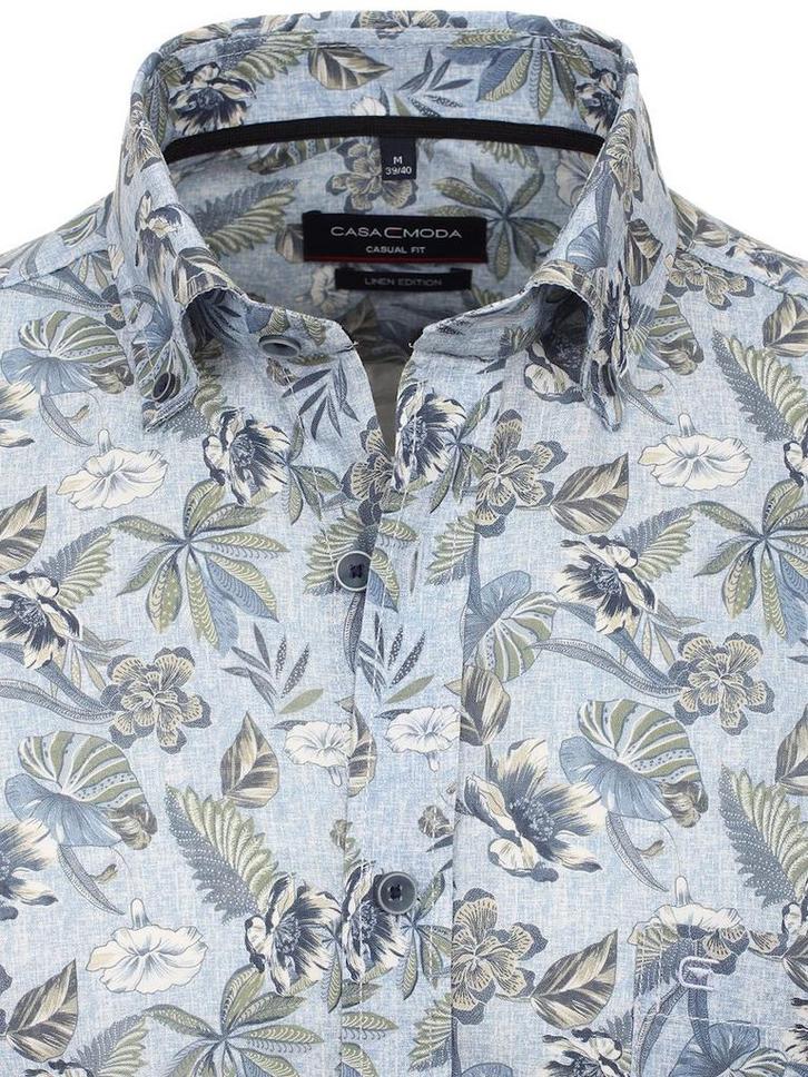 Casa Moda Gebloemd Linnen Overhemd Button Down Boord, Kleding | Heren, T-shirts, Verzenden