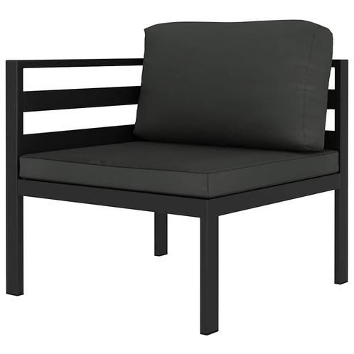 vidaXL Hoekbank sectioneel 1 st met kussens aluminium, Tuin en Terras, Tuinsets en Loungesets, Nieuw, Verzenden