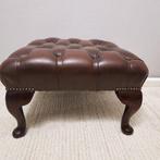 Poef - Chesterfield stijl voetenbankje - Hout, Leder