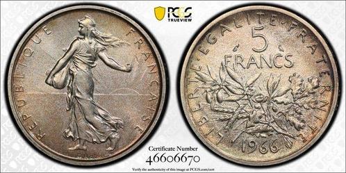 Frankrijk. 5 Francs 1966 - PCGS MS67, Postzegels en Munten, Munten | Europa | Niet-Euromunten