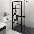 vidaXL Paroi de douche avec étagère Noir 118x190cm Verre, Verzenden, Neuf